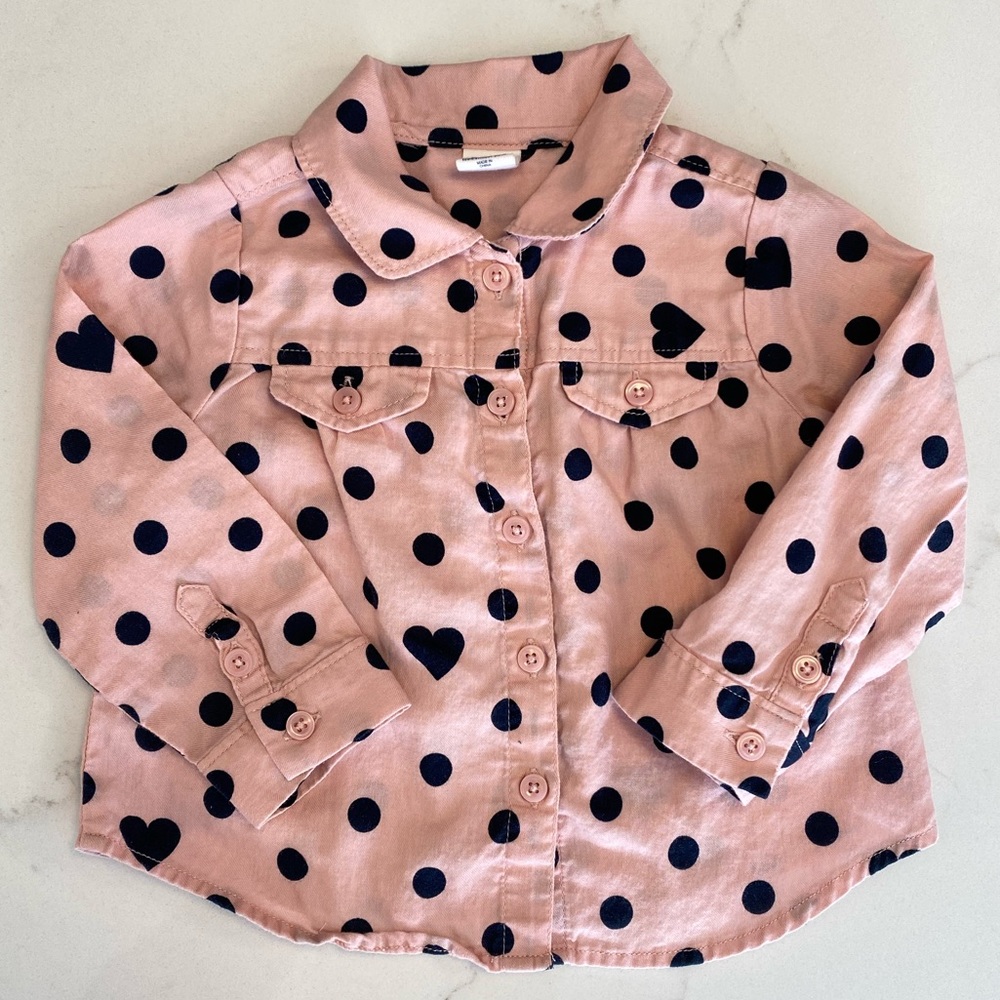 GAP Buttoned Polka Dot Blouse